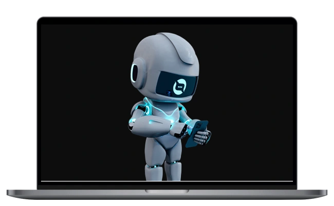 Laptop con mensaje en la pantalla