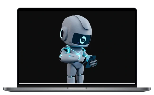 Laptop con mensaje en la pantalla